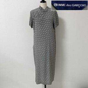 シルク AD1989 青山 COMME des GARCONS チャイナ トグルボタン ワンピース 水玉 コムデギャルソン ドット 80s VINTAGE archive 4070385