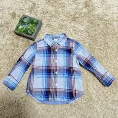 美品【GAP baby】95㎝　男の子　チェックシャツ　青　秋冬　子供服