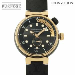 ルイ ヴィトン LOUIS VUITTON タンブール ストリート ダイバー ブラックブレイズ コンビ QA123Z メンズ K18PG 自動巻き Tambour 90233100