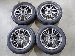 YS14644【送料無料155/65R14】タント N-BOX スペーシア キャスト等に BS 中古スタッドレス ★14×4.5J 100/4H ET45★1円スタート