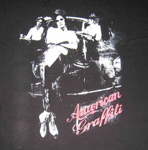 American Graffiti　アメリカン・グラフィティ　ローラースケートのウエイトレス3人　★　黒地に白　Tシャツ　M・L・2L. 3L　の4サイズあり