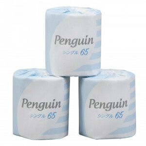 丸富製紙 トイレットペーパー シングル ペンギン 65m 個包装 1R×100セット 640332