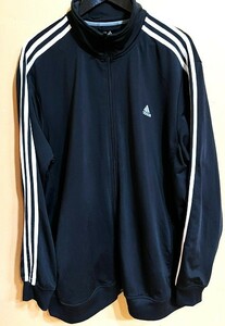 O-16★USA古着★adidas アディダス ビッグサイズトラックジャケット ジャージ★2XL 黒 白★HIP HOP