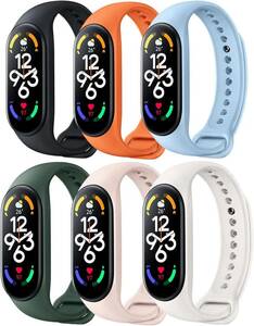 TALENANA for xiaomi smart band 7換えバンド 【公式と同じ6色セット】 Mi band 7用ベルト 