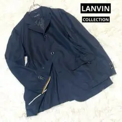 LANVIN ランバンコレクション　シルク混　テーラードジャケット　ネイビー