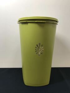 ★Tupperware タッパーウェア 保存容器 昭和レトロ ポップ 縦丸型 クイーンデコレーター グリーン 3,700ml 高さ26,5㎝ 直径17㎝★