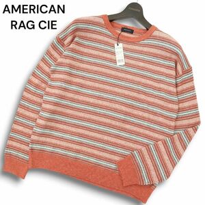 【新品 未使用】 AMERICAN RAG CIE アメリカンラグ シー 通年 ボーダー★ コットン ニット セーター Sz.2　メンズ　A4T09485_9#L