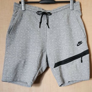 ナイキ NIKE テック フリース ハーフパンツ M 灰×水玉 赤タグ used