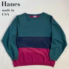 90s USA製 Hanes ヘインズ クレイジーカラー スウェット L