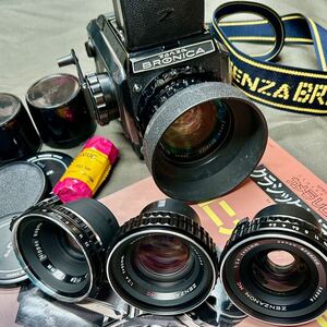 ブロニカ　S2後期型　S2A ZENZANON50㎜ ＆ NIKKOR75㎜ & ZENZANON 80mm F2.4 ! & 100mm F2.8 ゴージャスセット