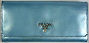 PRADA, 財布, ブルー, 中古