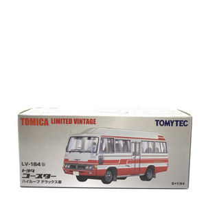 【中古】1/64 TOMYTEC LV-184b トヨタ コースター ハイルーフ デラックス車 (白/赤)[249008228912]