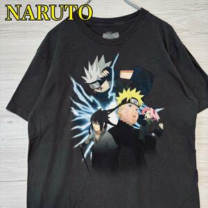 【入手困難】 NARUTO ナルト　Tシャツ　Lサイズ　00s キャラクター　カカシ　サスケ　サクラ　アニメ　映画　海外輸入　ヴィンテージ