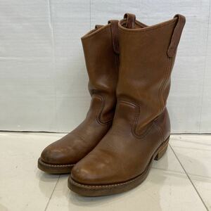 【RED WING レッドウィング】1155 90s 94年製 ペコスブーツ USA製 US6.5 E ブラウン レザー プリント羽根タグ 2309oki