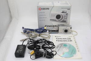 【美品 返品保証】 【元箱付き】京セラ KYOCERA Finecam S3L 3x バッテリー付き コンパクトデジタルカメラ v4110