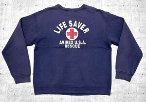 AVIREX Ltd ライフセーバー レスキュー ミリタリーロゴ スウェット　　トレーナー アヴィレックス アビレックス LIFE SAVER RESCUE 玉8812