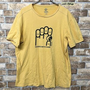 Timberland ティンバーランド メンズ オーガニックコットン レギュラーフィット プリント 半袖Tシャツ L/G 山吹色