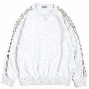 極美品▼DIOR ディオール オム 定価200000円 24SS 113M638AT187 オブリーク 一部シルク コットンジャージ ニット セーター L 伊製 正規品