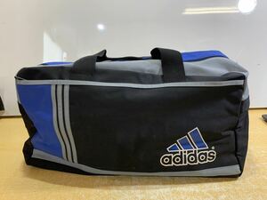 A● アディダス adidas ショルダーバッグ ボストンバッグ BAG かばん 黒×青 ②