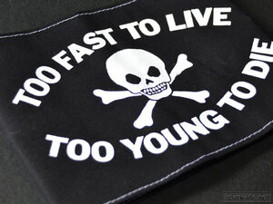 ★ パンクロックファッション必須アイテム腕章 ★ TOO FAST TO LIVE TOO YOUNG TO DIE ★ 送料無料♪♪