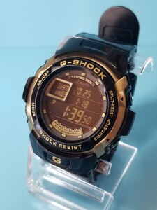 08 G-SHOCK G-7700G-9JF 稼働良品 CASIO 反転液晶　ブラック　ゴールド　（検索キー　ジャンク　まとめ　同梱　）