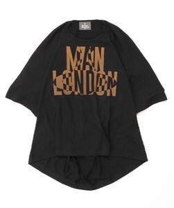 【即決】Vivienne Westwood 変形Tシャツ　ビッグtシャツ カットソー　ヴィヴィアンウエストウッド ロゴ Tシャツ　オーブ ロゴ 黒 ブラック