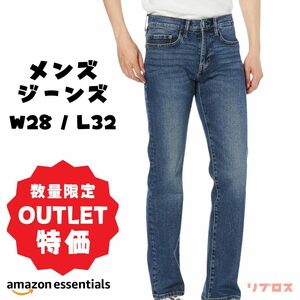 新品 Amazon Essentials ジーンズ メンズ W28 / L32 ストレッチ ミディアム ウォッシュ 男性 デニム 長ズボン ロングパンツ ジーパン