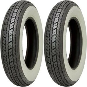 SHINKO　 WWホワイトウォール　SR550　3.50-8　タイヤ2本セット　 モンキー