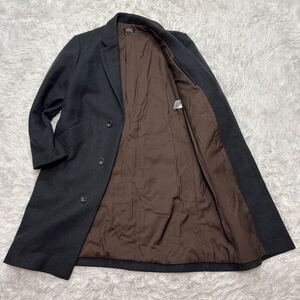 美品!【最高級の逸品】A.P.C. アーペーセー チェスターコート ロングコート メルトンウール アウター ダークブラウン S~M メンズ ビジネス