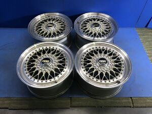 絶版品 当時物 希少【 BBS 】リム割れ曲がり修復なし リバレルなど BBS RS アルミホイール 4本【 RS262 】17インチ 114.3 8J 160×2口