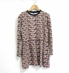 美品 20SS STELLA McCARTNEY ステラマッカートニー キッズ 子供服 総柄 長袖 膝丈 フレアワンピース 14years マルチカラー 083