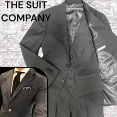 ◆美品◆THE SUIT COMPANY 3ピース　スーツ　チェック　ストレッチ