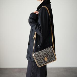 美品 Yves Saint Laurent イヴサンローラン ショルダーバッグ ジラフ柄 PVCレザー レザーロゴパッチ vintage old 型押し