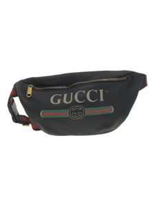 GUCCI◆ボディバッグ/ウエストバッグ/レザー/BLK/530412