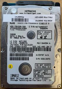 【使用時間9344時間】HITACHI 320GB Z5K320-320 2.5 SATA HDD 2