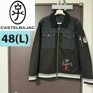 19-20 CASTELBAJAC カステルバジャック ブルゾン ジャケット スタジアムジャンパー 2020年 メンズ Lサイズ L ブラック 21310-102-1 黒