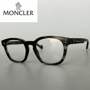 【1円スタート】 メガネ モンクレール MONCLER ウェリントン ブラウン グラデーション 眼鏡 フルリム ML Leon レオン おしゃれ かっこいい