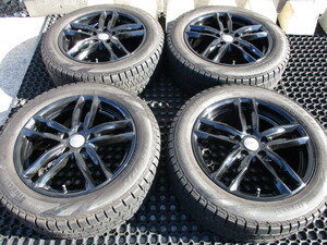 冬用+稀少な外車用set!! レアマイスター EUROTECH (黒) (17x7+50 5H/112) バリ溝(PIRELLI ICEASIMMETRICO) 215/55R17 アウディ A4 Q2 A6 他