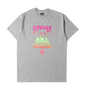 STUSSY ステューシー Tシャツ サイズ:M 00s グラデーション グラフィック クルーネック 半袖Tシャツ デッドストック ヘザーグレー 00年代