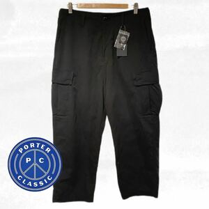 新品 ポータークラシック ウェザー カーゴ パンツ L Porter Classic WEATHER CARGO PANTS BLACK 黒色 デニム アロハ PC-026-1309-10-5