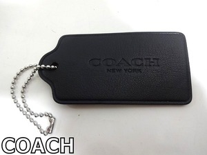 X4L024◆本物◆ コーチ COACH 本革レザー ブラック タグ イニシャルKS キーホルダー チャーム バッグチャーム