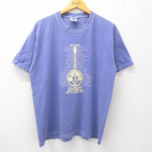 L/古着 半袖 ビンテージ Tシャツ メンズ 00s フィラデルフィア フェスティバル コットン クルーネック 紫 パープル 23jun07