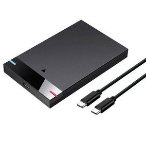 【送料無料】2.5inchi SSD/HDD対応外付けケース　TYPE-C-TYPE-C　タイプC-タイプC　ケーブル付