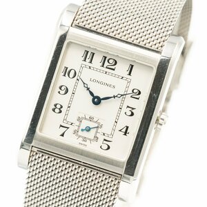 1円 稼働 美品 箱/保証書付 LONGINES ロンジン L5.673.4 ドルチェヴィータ レクタンレギュラー QZ シルバー文字盤 SS 腕時計 0433720240604