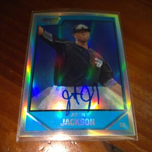 2007 bowmandraft justin jackson 1stbowman refractor 316/500 autograph