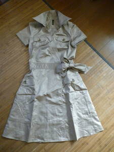 377-91♀：Joias 　ジョイアス　ショート袖　ワンピース　size.F　色.シャンパンゴールド　日本製