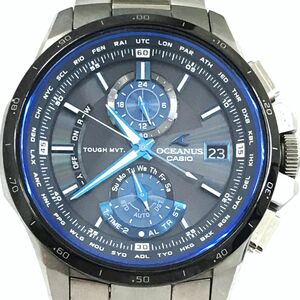 美品 CASIO カシオ OCEANUS オシアナス 腕時計 OCW-T1000D-2AJF 電波ソーラー タフソーラー アナログ マルチバンド6 チタン ブルー 動作OK