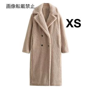 vintage ヴィンテージ レトロ ボア ロングコート アウター XSサイズ レディース★ZARA 好きな方に★2024 A/W 秋新作 新品未使用★