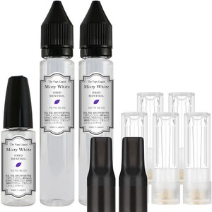 ■送料無料■ 電子タバコ用 カプセル型カートリッジ 808X 5本 & 85ml ハードメンソールリキッド 50:50 VAPE MistyWhite