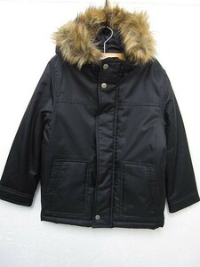 【極美品】ギャップ GAP キッズ 中綿ジャケット フーディ フード ファー付き 黒 120cmサイズ ■管理番号L27580AWS24-231223-10-3